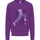 Yoga Pilates Now Wine Later Funny Alcohol Kids Sweatshirt Jumper Purple