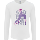 Yoga Pilates Now Wine Later Funny Alcohol Mens Long Sleeve T-Shirt White
