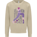 Yoga Pilates Now Wine Later Funny Alcohol Mens Sweatshirt Jumper Sand