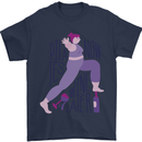 Yoga Pilates Now Wine Later Funny Alcohol Mens T-Shirt 100% Cotton Navy Blue
