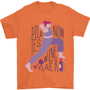 Yoga Pilates Now Wine Later Funny Alcohol Mens T-Shirt 100% Cotton Orange