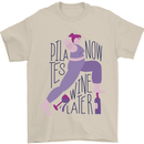 Yoga Pilates Now Wine Later Funny Alcohol Mens T-Shirt 100% Cotton Sand
