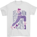 Yoga Pilates Now Wine Later Funny Alcohol Mens T-Shirt 100% Cotton White