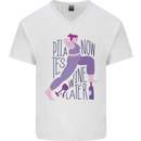 Yoga Pilates Now Wine Later Funny Alcohol Mens V-Neck Cotton T-Shirt White