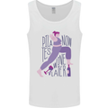 Yoga Pilates Now Wine Later Funny Alcohol Mens Vest Tank Top White