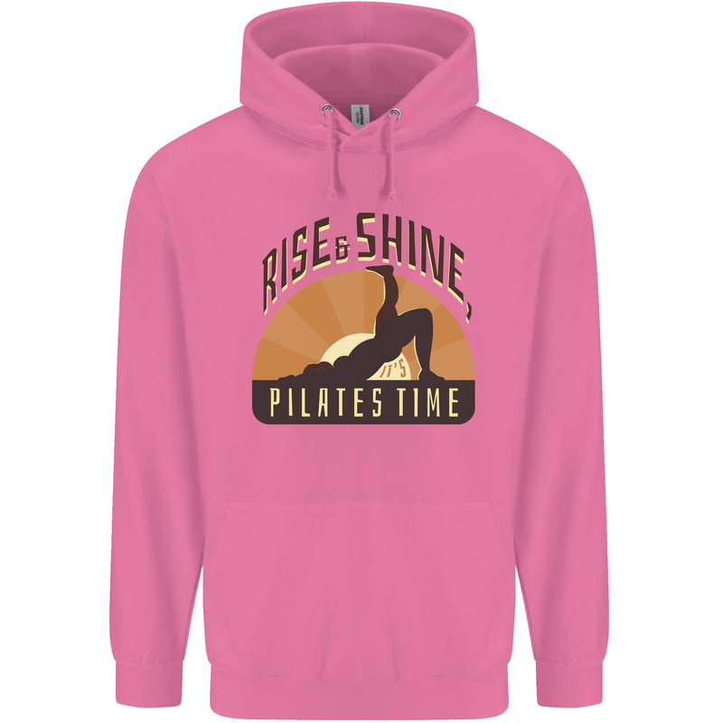 Yoga Rise and Shine Pilates Time Funny Childrens Kids Hoodie Azalea