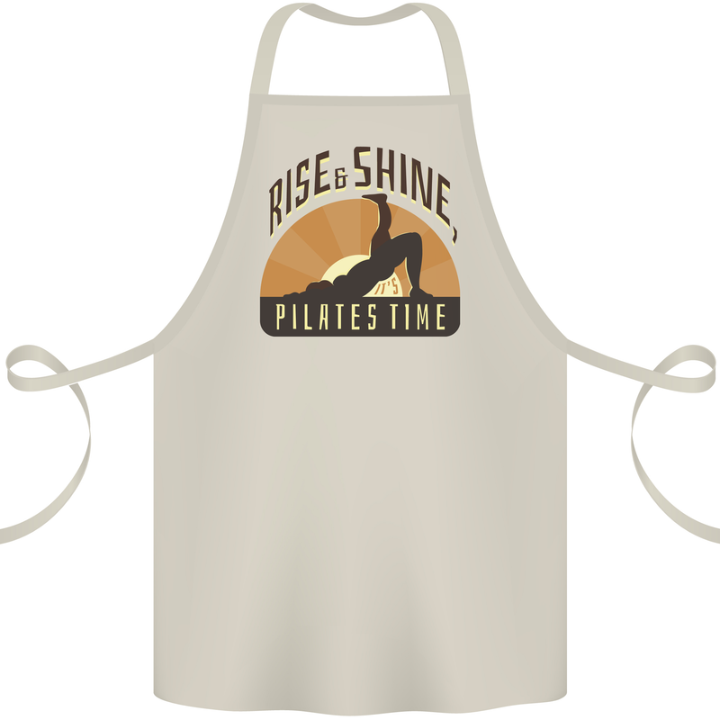 Yoga Rise and Shine Pilates Time Funny Cotton Apron 100% Organic Natural