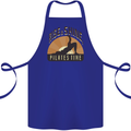 Yoga Rise and Shine Pilates Time Funny Cotton Apron 100% Organic Royal Blue