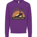 Yoga Rise and Shine Pilates Time Funny Kids Sweatshirt Jumper Purple