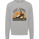 Yoga Rise and Shine Pilates Time Funny Kids Sweatshirt Jumper Sports Grey