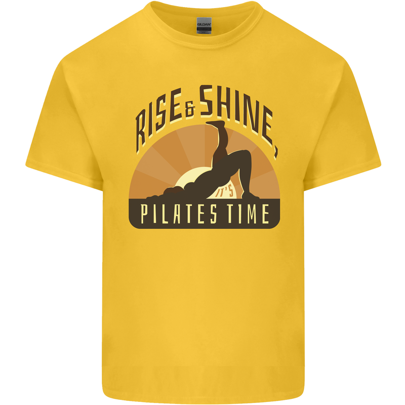 Yoga Rise and Shine Pilates Time Funny Kids T-Shirt Childrens Yellow