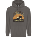 Yoga Rise and Shine Pilates Time Funny Mens 80% Cotton Hoodie Charcoal