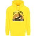 Yoga Rise and Shine Pilates Time Funny Mens 80% Cotton Hoodie Yellow