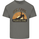 Yoga Rise and Shine Pilates Time Funny Mens Cotton T-Shirt Tee Top Charcoal