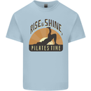 Yoga Rise and Shine Pilates Time Funny Mens Cotton T-Shirt Tee Top Light Blue