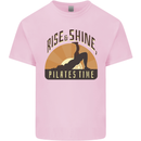Yoga Rise and Shine Pilates Time Funny Mens Cotton T-Shirt Tee Top Light Pink