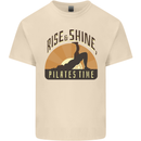 Yoga Rise and Shine Pilates Time Funny Mens Cotton T-Shirt Tee Top Natural