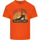 Yoga Rise and Shine Pilates Time Funny Mens Cotton T-Shirt Tee Top Orange