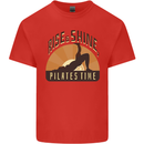 Yoga Rise and Shine Pilates Time Funny Mens Cotton T-Shirt Tee Top Red