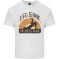 Yoga Rise and Shine Pilates Time Funny Mens Cotton T-Shirt Tee Top White