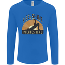 Yoga Rise and Shine Pilates Time Funny Mens Long Sleeve T-Shirt Royal Blue