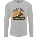 Yoga Rise and Shine Pilates Time Funny Mens Long Sleeve T-Shirt Sports Grey