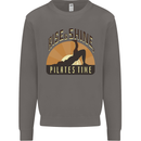 Yoga Rise and Shine Pilates Time Funny Mens Sweatshirt Jumper Charcoal
