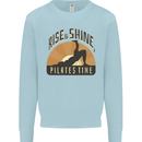 Yoga Rise and Shine Pilates Time Funny Mens Sweatshirt Jumper Light Blue