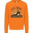 Yoga Rise and Shine Pilates Time Funny Mens Sweatshirt Jumper Orange