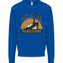 Yoga Rise and Shine Pilates Time Funny Mens Sweatshirt Jumper Royal Blue