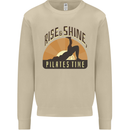 Yoga Rise and Shine Pilates Time Funny Mens Sweatshirt Jumper Sand