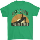 Yoga Rise and Shine Pilates Time Funny Mens T-Shirt 100% Cotton Irish Green