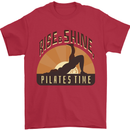Yoga Rise and Shine Pilates Time Funny Mens T-Shirt 100% Cotton Red