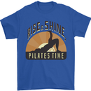 Yoga Rise and Shine Pilates Time Funny Mens T-Shirt 100% Cotton Royal Blue
