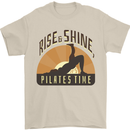 Yoga Rise and Shine Pilates Time Funny Mens T-Shirt 100% Cotton Sand