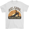 Yoga Rise and Shine Pilates Time Funny Mens T-Shirt 100% Cotton White