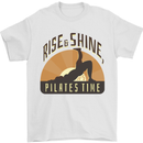 Yoga Rise and Shine Pilates Time Funny Mens T-Shirt 100% Cotton White