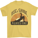 Yoga Rise and Shine Pilates Time Funny Mens T-Shirt 100% Cotton Yellow