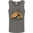 Yoga Rise and Shine Pilates Time Funny Mens Vest Tank Top Charcoal