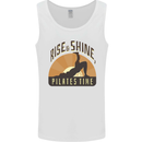 Yoga Rise and Shine Pilates Time Funny Mens Vest Tank Top White