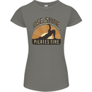 Yoga Rise and Shine Pilates Time Funny Womens Petite Cut T-Shirt Charcoal