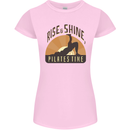 Yoga Rise and Shine Pilates Time Funny Womens Petite Cut T-Shirt Light Pink