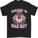 Yoga Sheep Breath in Baa Out Funny Mens T-Shirt 100% Cotton Black