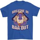 Yoga Sheep Breath in Baa Out Funny Mens T-Shirt 100% Cotton Royal Blue