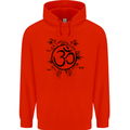 Yoga Symbol Sketch Meditation Childrens Kids Hoodie Bright Red
