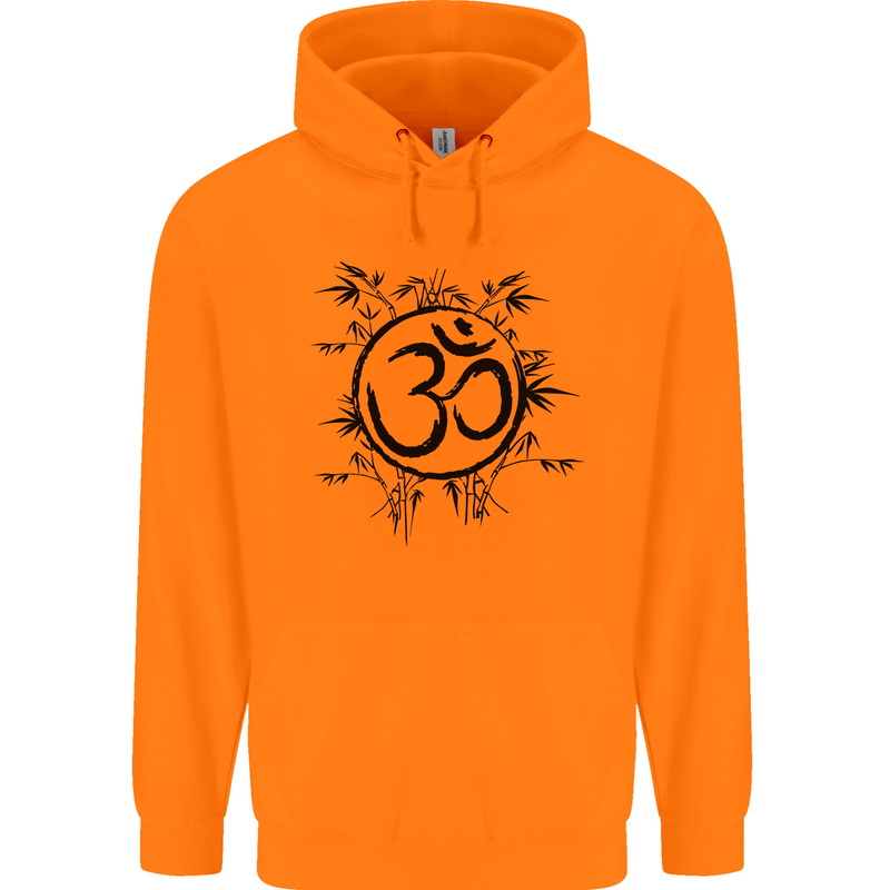 Yoga Symbol Sketch Meditation Childrens Kids Hoodie Orange