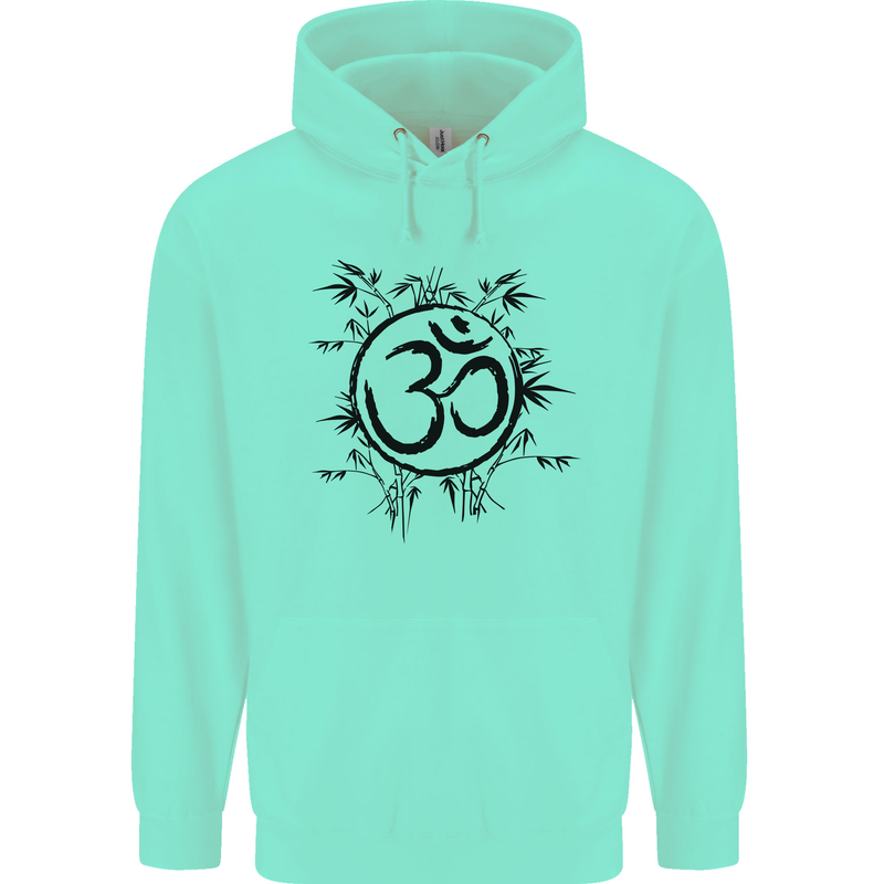 Yoga Symbol Sketch Meditation Childrens Kids Hoodie Peppermint