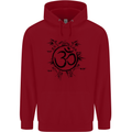 Yoga Symbol Sketch Meditation Childrens Kids Hoodie Red