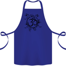Yoga Symbol Sketch Meditation Cotton Apron 100% Organic Royal Blue