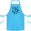 Yoga Symbol Sketch Meditation Cotton Apron 100% Organic Turquoise